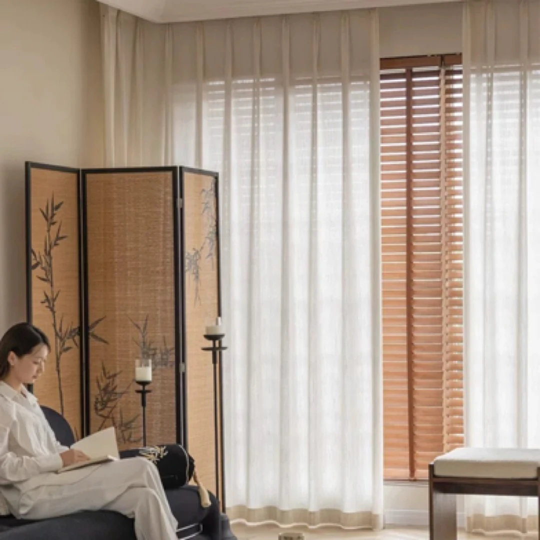 中古风亚麻扶风纱新款窗纱透光不透人诧寂风高级轻奢质感唯美