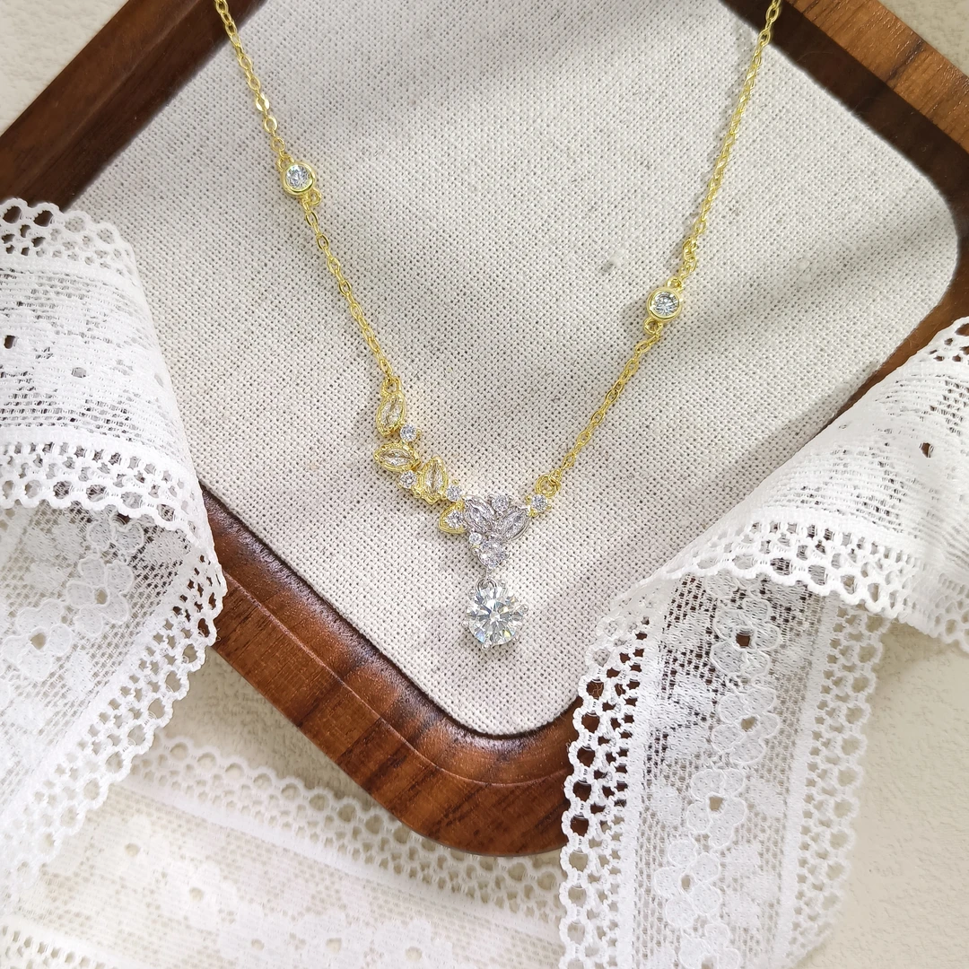 铜合金合成锆石项链 GTL-55709 项链高级感百搭设计欧美轻奢