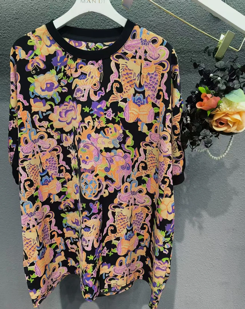 212-设计师款  定制量身打造妈妈装 圆领百搭显瘦上衣