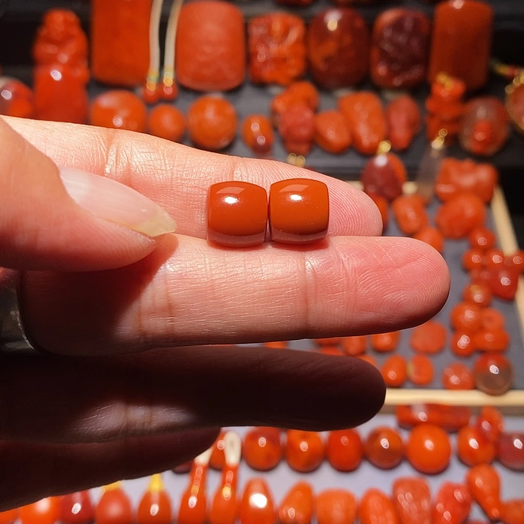 宋***平南红玛瑙未镶嵌直切纯色10.4