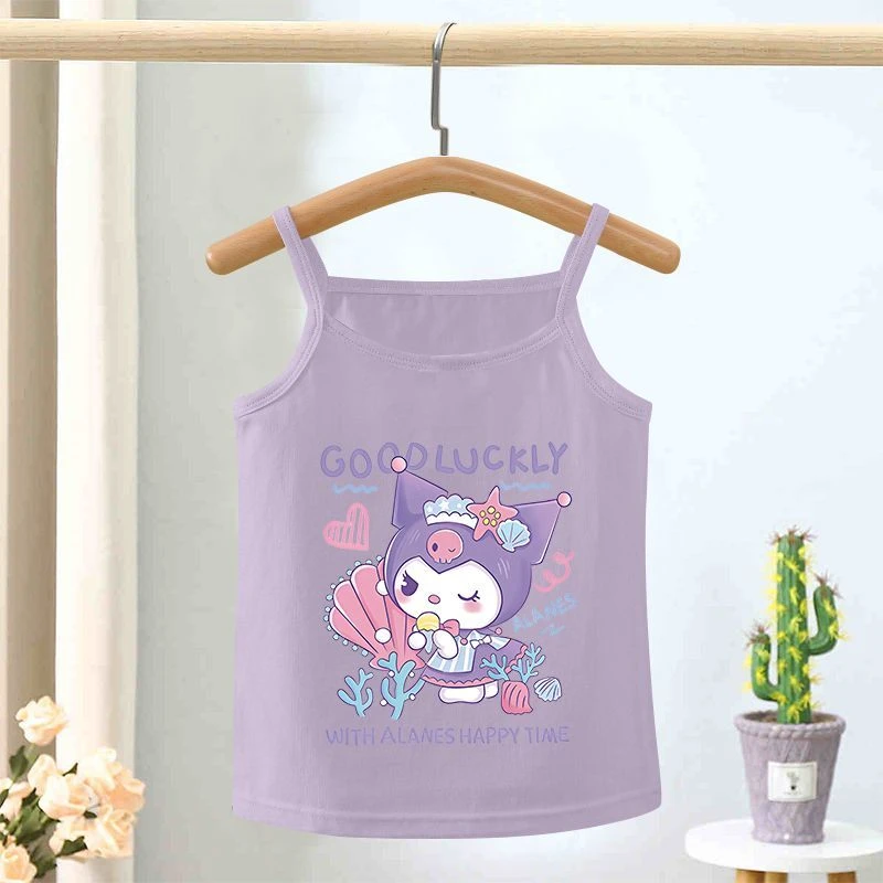 女童吊带背心夏季薄款休闲库洛米内穿白色打底上衣女孩内搭小吊带