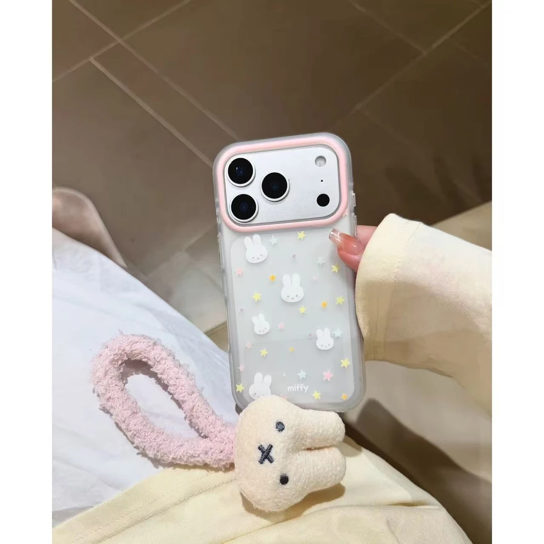 韩系ins磨砂透明米菲兔兔手机壳适用17pro/16Pro/16/17Promax女新