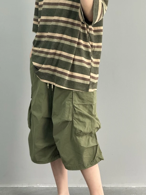 【工装7分裤】夏季美式多口袋宽松阔腿薄款