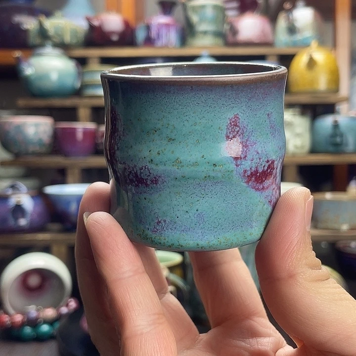 瓷杯子钧瓷窑变杯