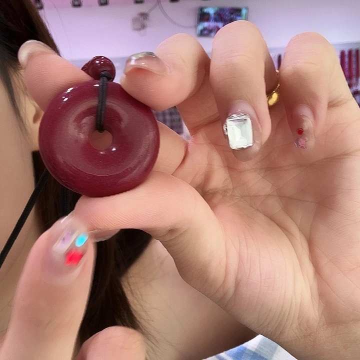 天然辰砂朱砂平安扣朱砂款式大号朱砂