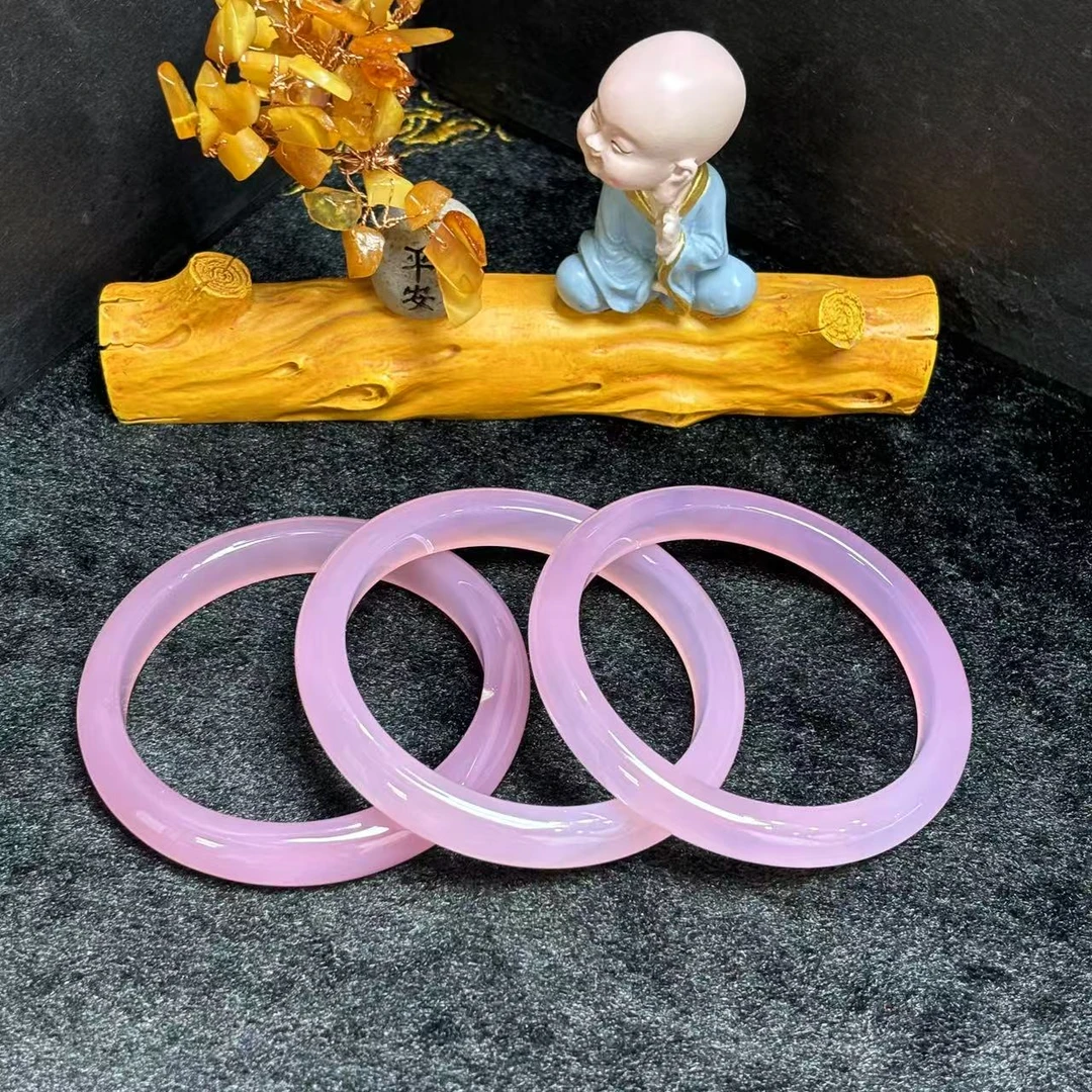 面面来财珠宝S624-马料冰芙蓉玛瑙玉手镯-多样性发其一-圈口