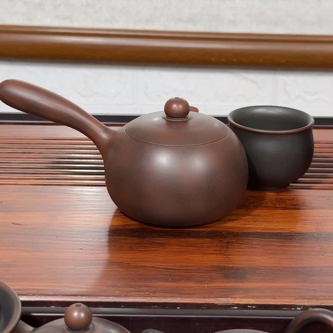 坭兴陶坭兴陶精品全手工侧把