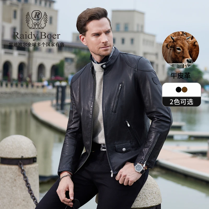 【毒液皮衣】雷迪波尔男士皮衣立领机车油蜡皮夹克外套老钱风2544