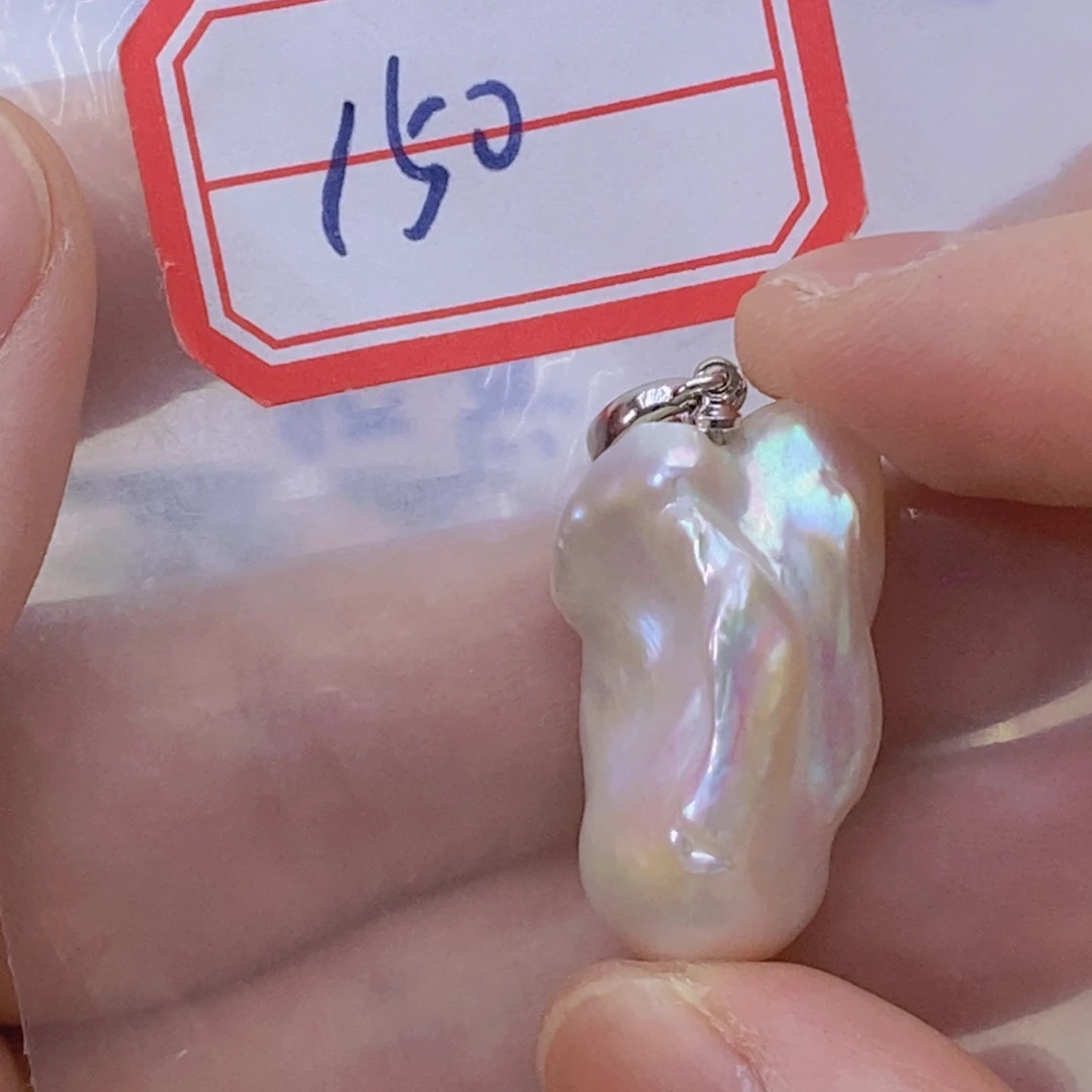 淡水珍珠银S925镶嵌吊坠(赠链)