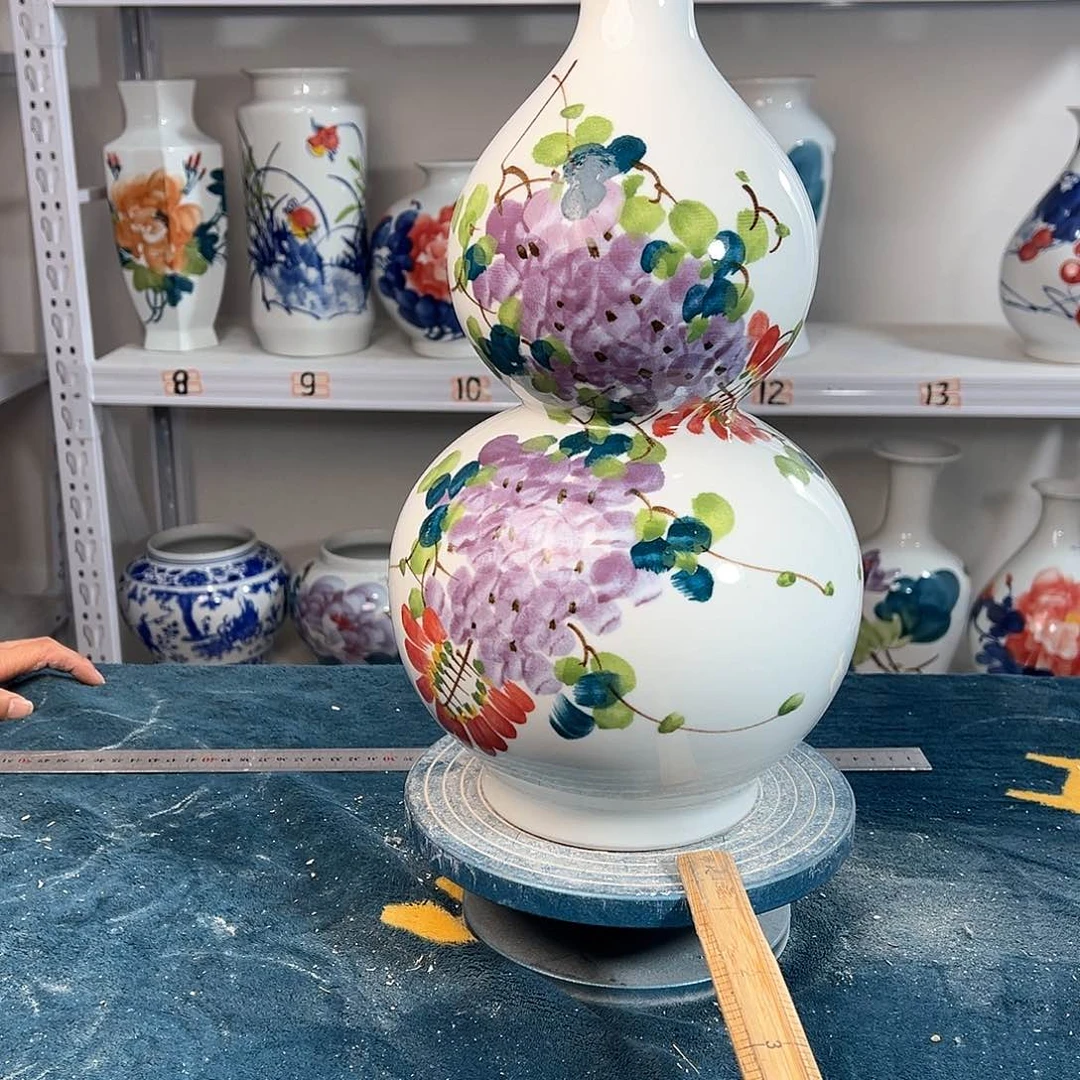 摆件景德镇陶瓷葫紫藤