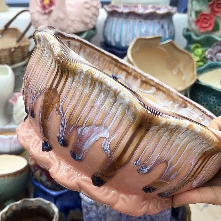 多肉绿植陶瓷花盆9.9包邮，有空