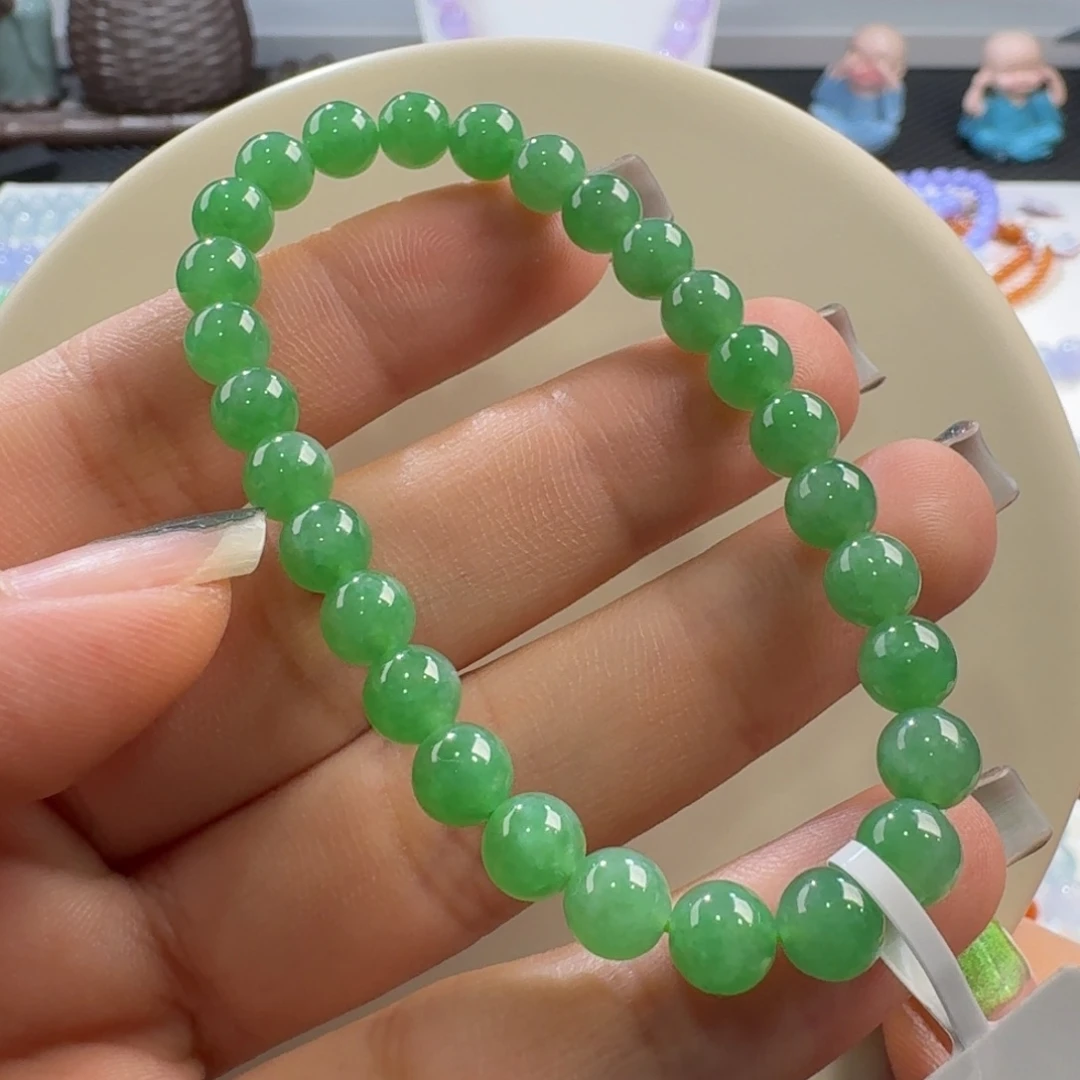 翡翠手链未镶嵌翠阳绿手串卡6.3 福利！