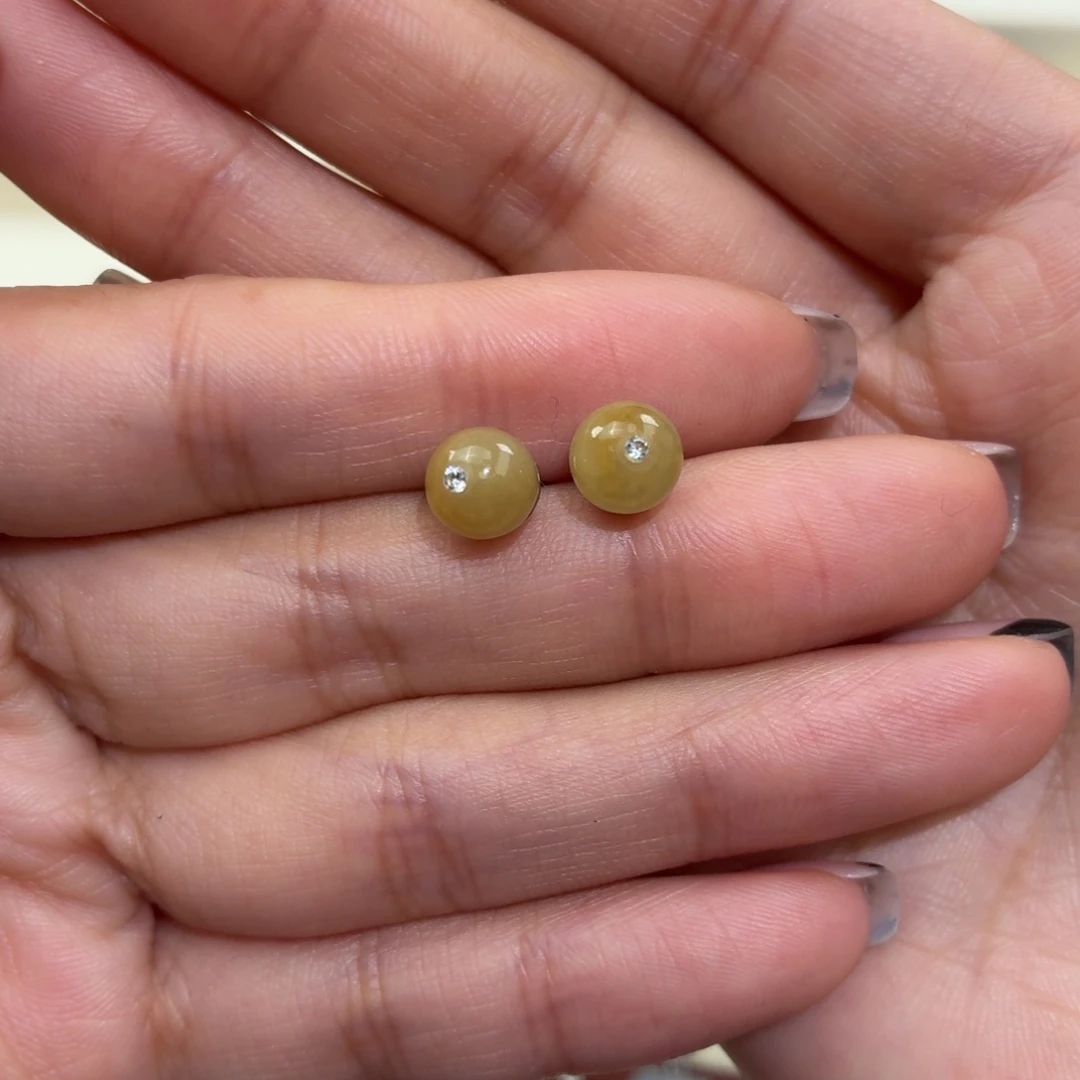 翡翠银S925镶嵌颈饰耳钉