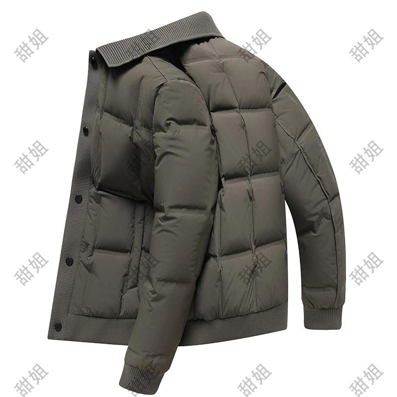 男士羽绒服2025秋冬季翻领轻薄秋羽绒服简约羽绒衣外套1008