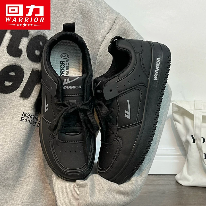 回力黑武士板鞋子男款春季2025新款百搭潮鞋爆款厚底情侣小黑鞋