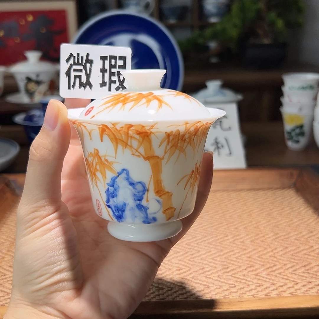 【闪购商品】微瑕 手绘 盖碗