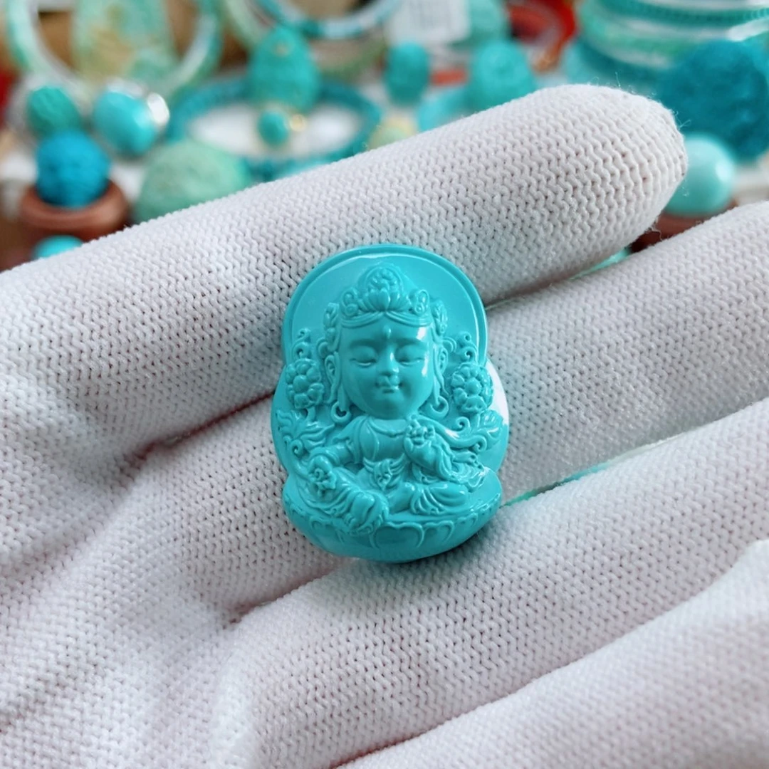 绿松石未镶嵌度母