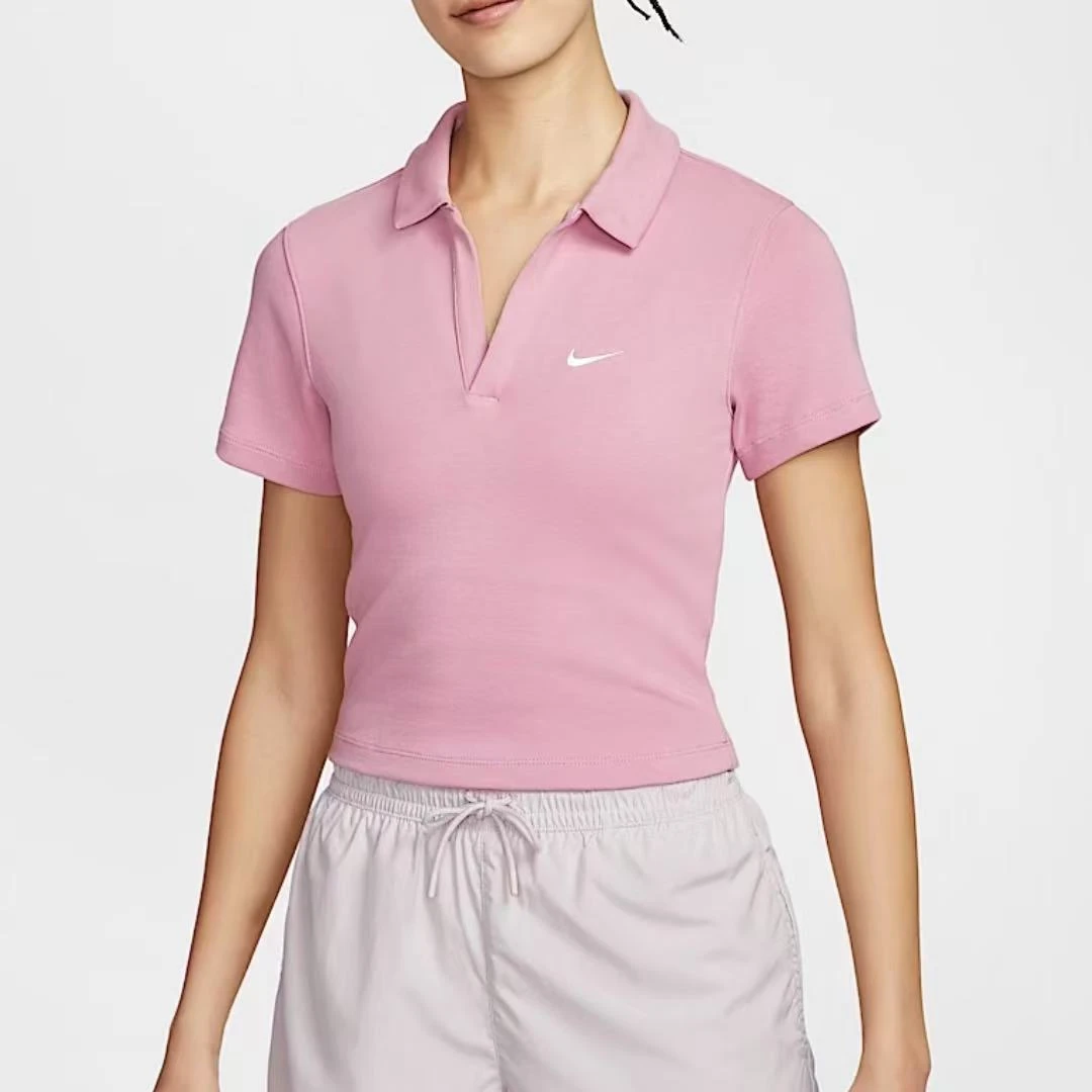 NIKE/耐克【流光风】女款粉色时尚短款运动休闲短袖DV7885699