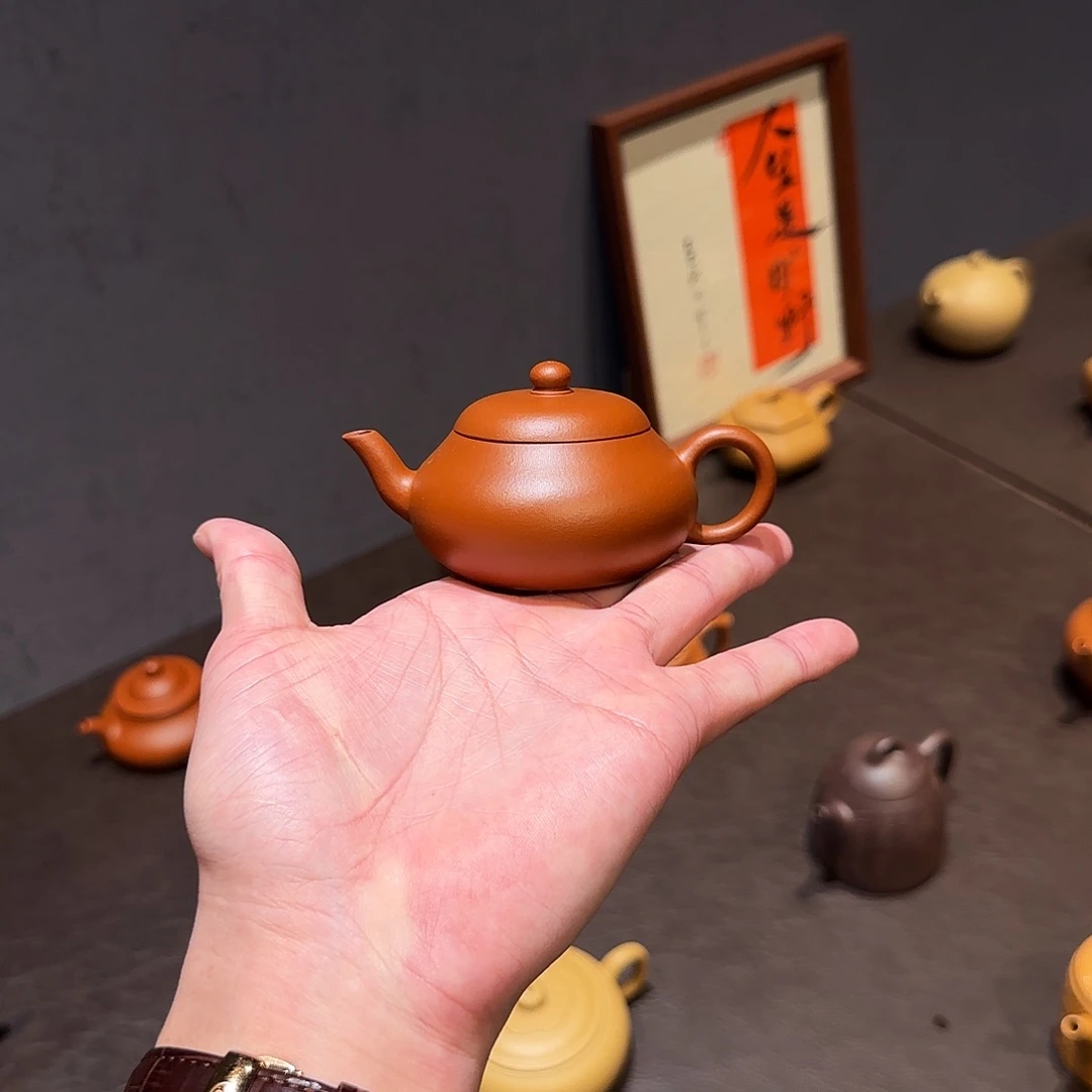 喝***你紫砂茶壶息如梨形 生砂朱泥 100cc 超级薄胎