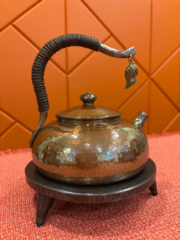 纯手工一张打纯紫铜烧水煮茶烤茶壶煮陈皮