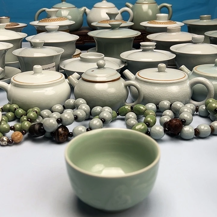 杯翠绿釉月下独酌杯原矿原釉原产地