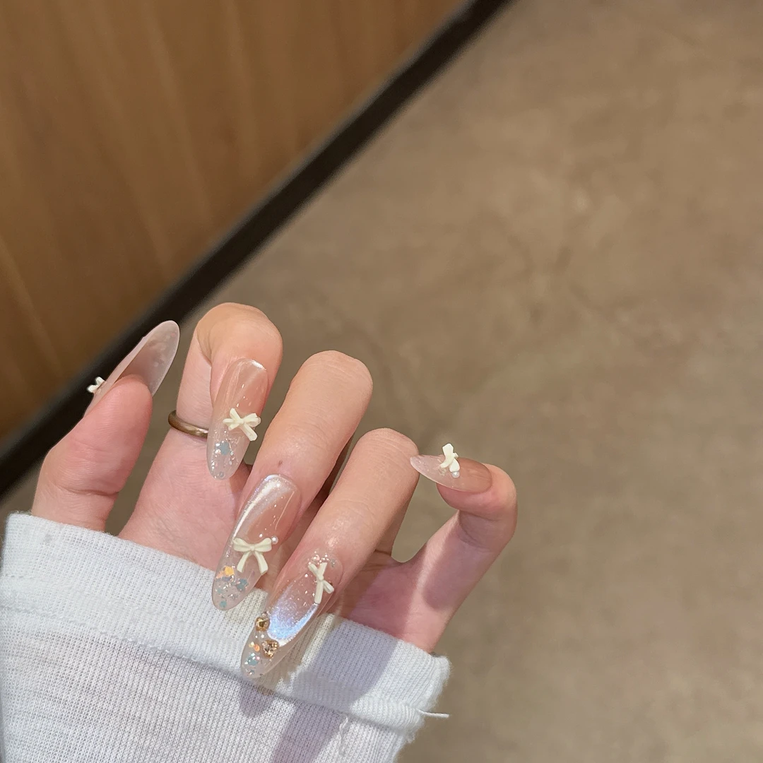 【甜心盈梦】纯手工穿戴甲ins显白猫眼气质公主爆闪指甲贴美甲贴片