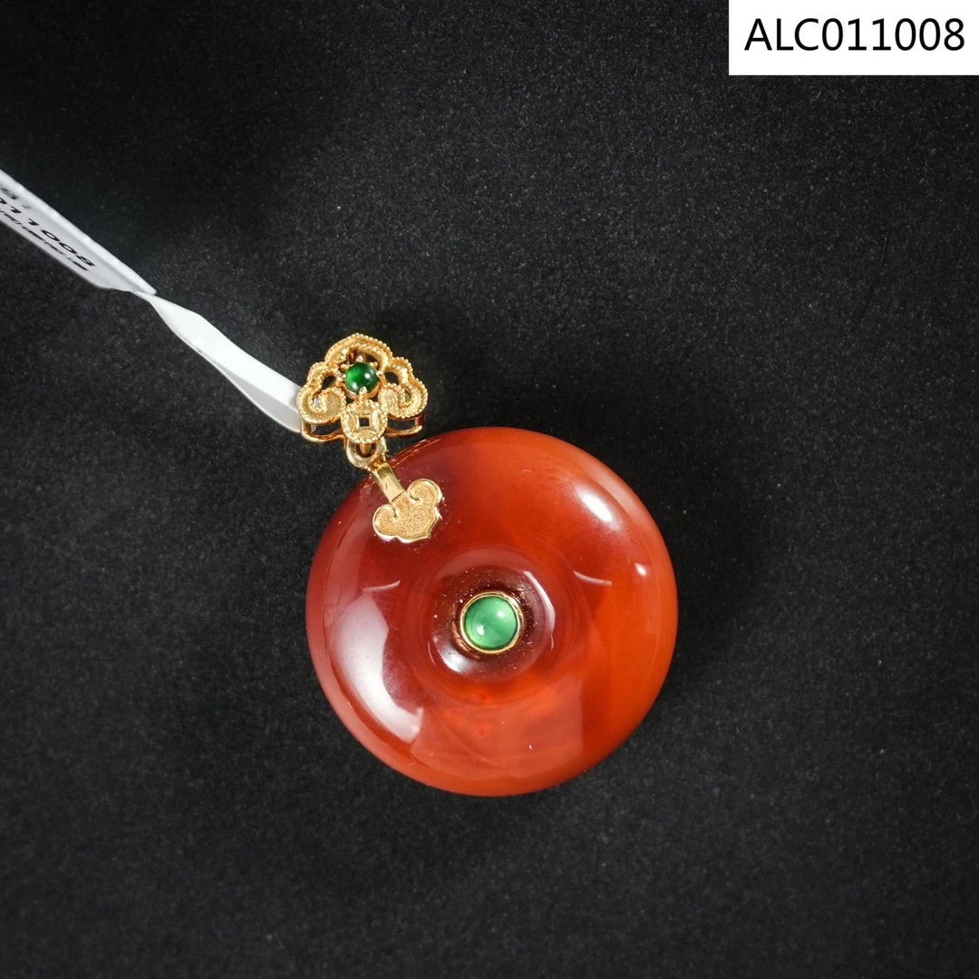【老掌柜讲珠宝】南红18K平安扣吊坠 ALC011008