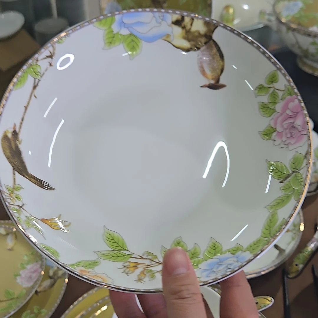 碗微瑕琴瑟和鸣8寸4个深盘6666666