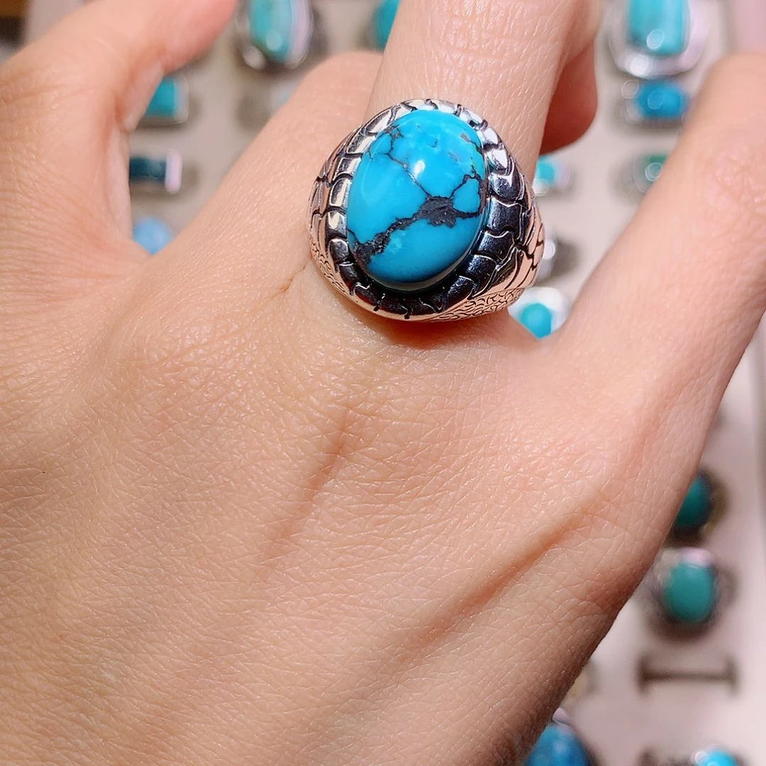 绿松石银S925镶嵌颈饰