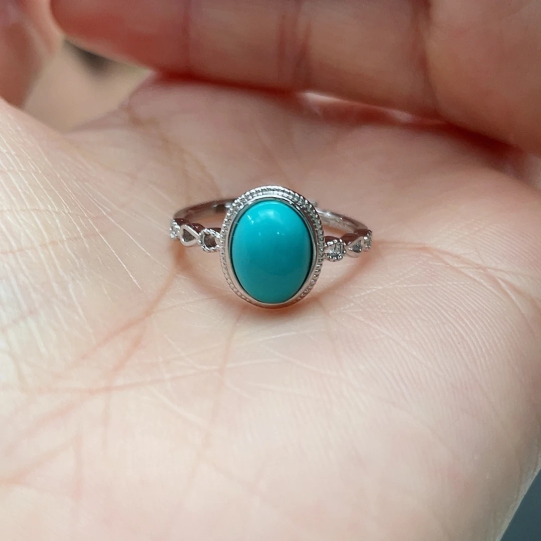 绿松石戒指银S925镶嵌