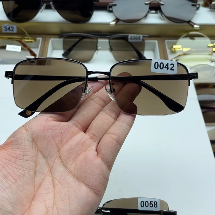 茶水晶半框眼镜 0042