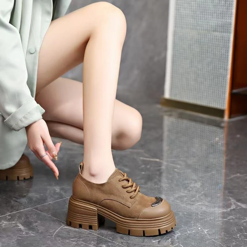 1593厚底真皮乐福小皮靴