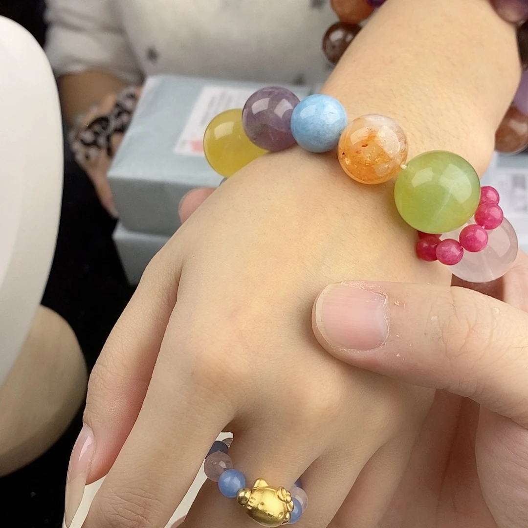 手链水晶银S925镀金镶嵌