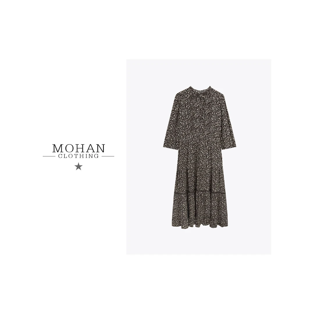 CLOTHING/墨含高奢时尚潮流优雅舒适百搭桑蚕丝连衣裙AMF133-1