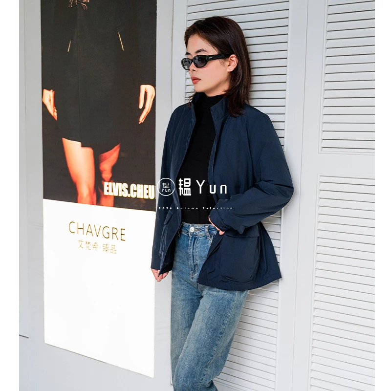 Yun/韫冬季新款防风领重工夹棉外套D241215052 M