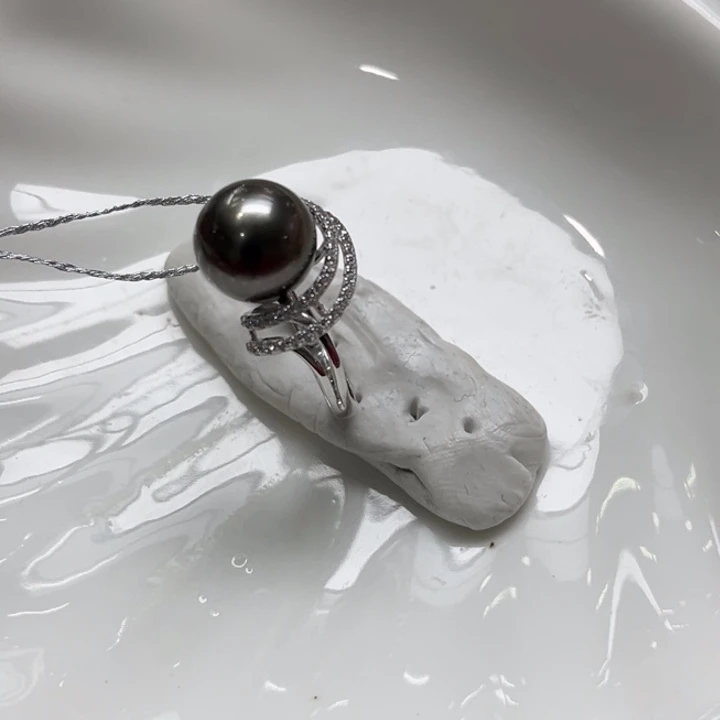 海水珍珠戒指银S925镶嵌