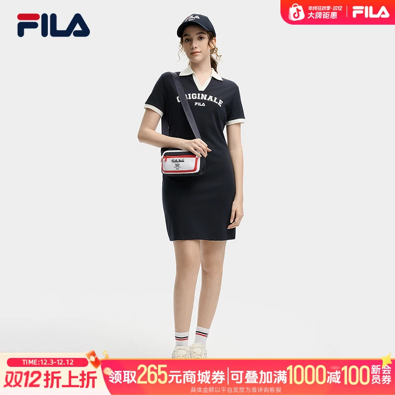 Fila/斐乐【优雅风】连衣裙女士早秋穿搭简约休闲polo裙F11W539302F