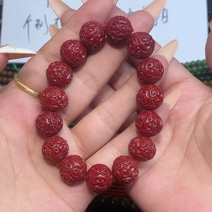 含辰砂工艺品卡14珠沙回纹珠