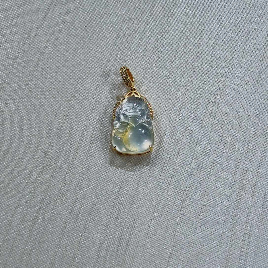 翡翠18K金镶嵌颈饰颈饰