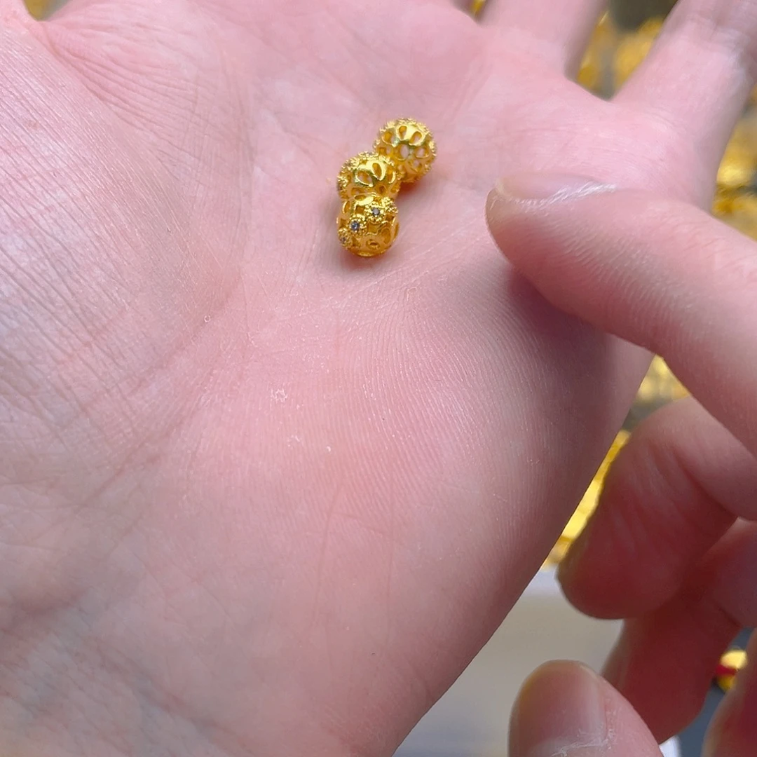 锆石铜合金镶嵌镂空珠3个