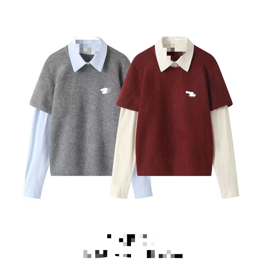 小妳XiaoNi———（冬款假两件拼接毛衣2440413）