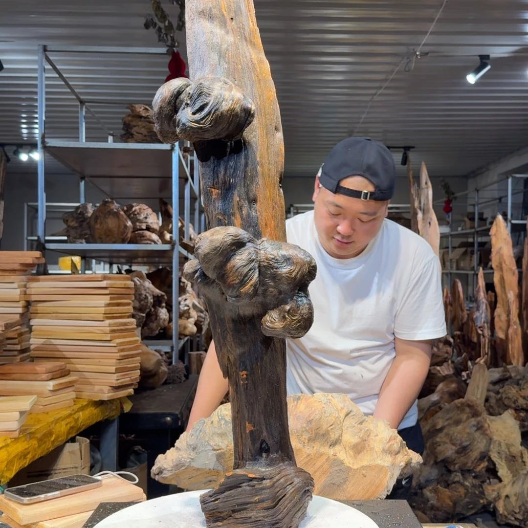 木画**木王一刀琥珀木137