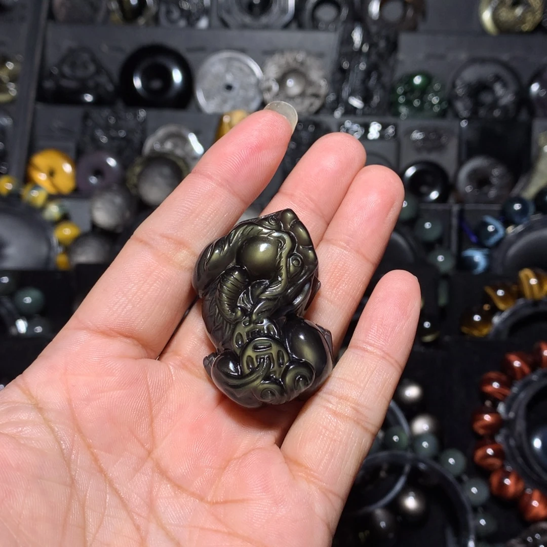 㞮***孞黑曜岩未镶嵌珠宝奇石