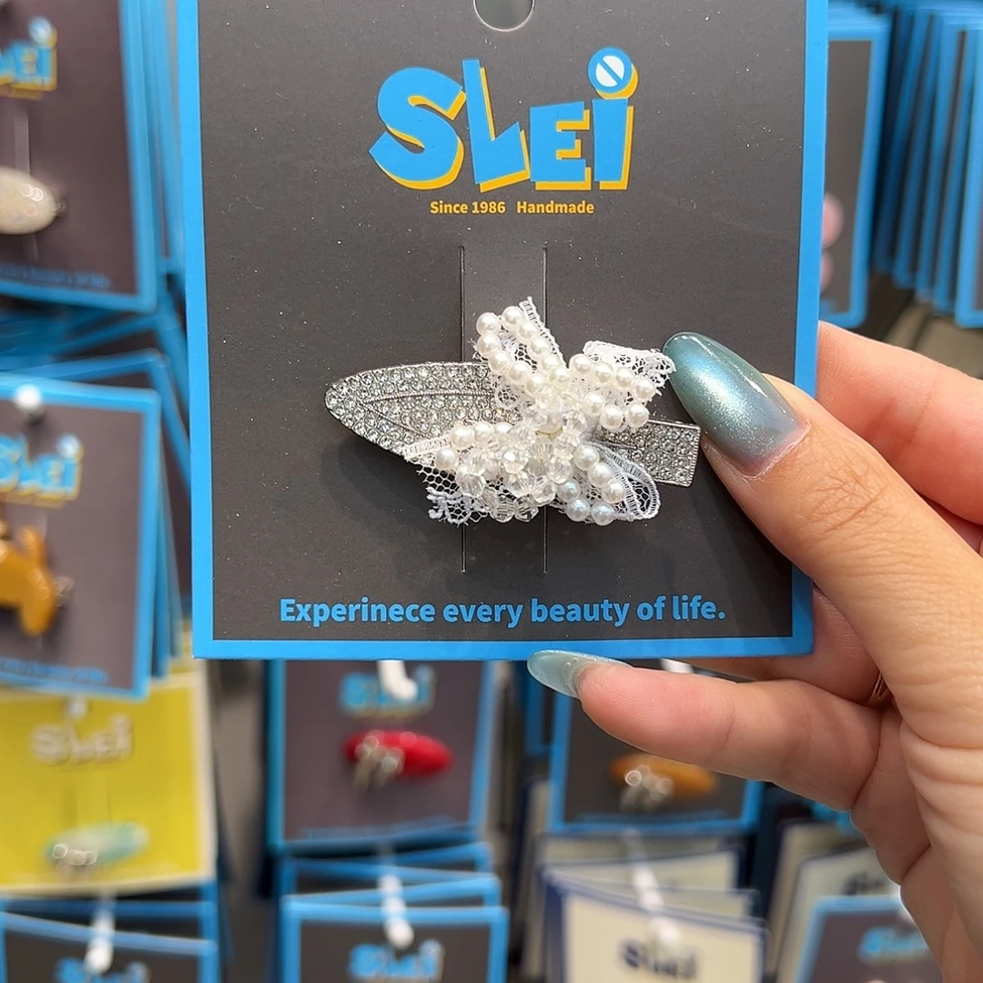 无非金属珠珠蝴蝶结钻钻鸭夹