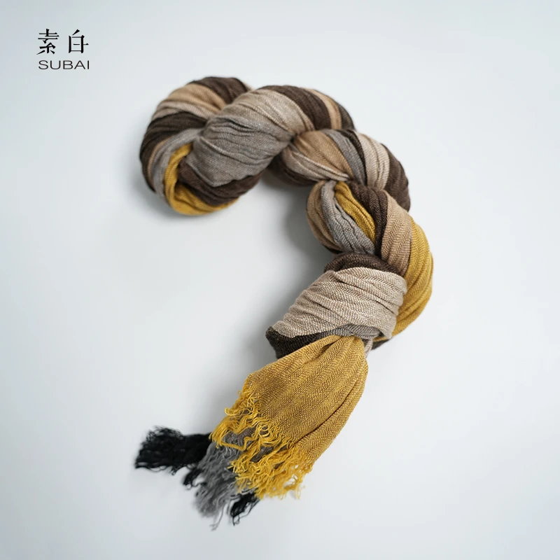 素白拼色围巾802503