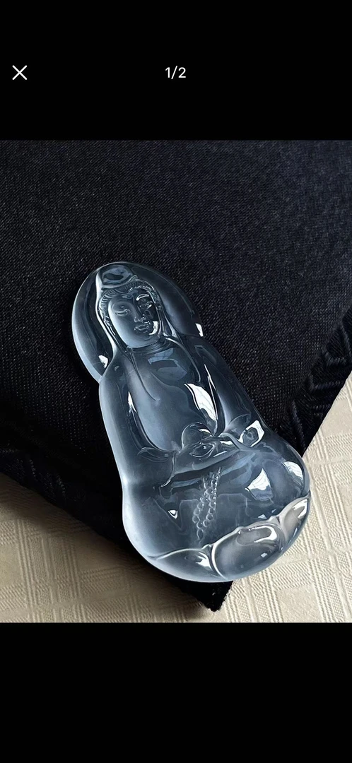 冰种翡翠素衣观音冰透（勿拍链接）