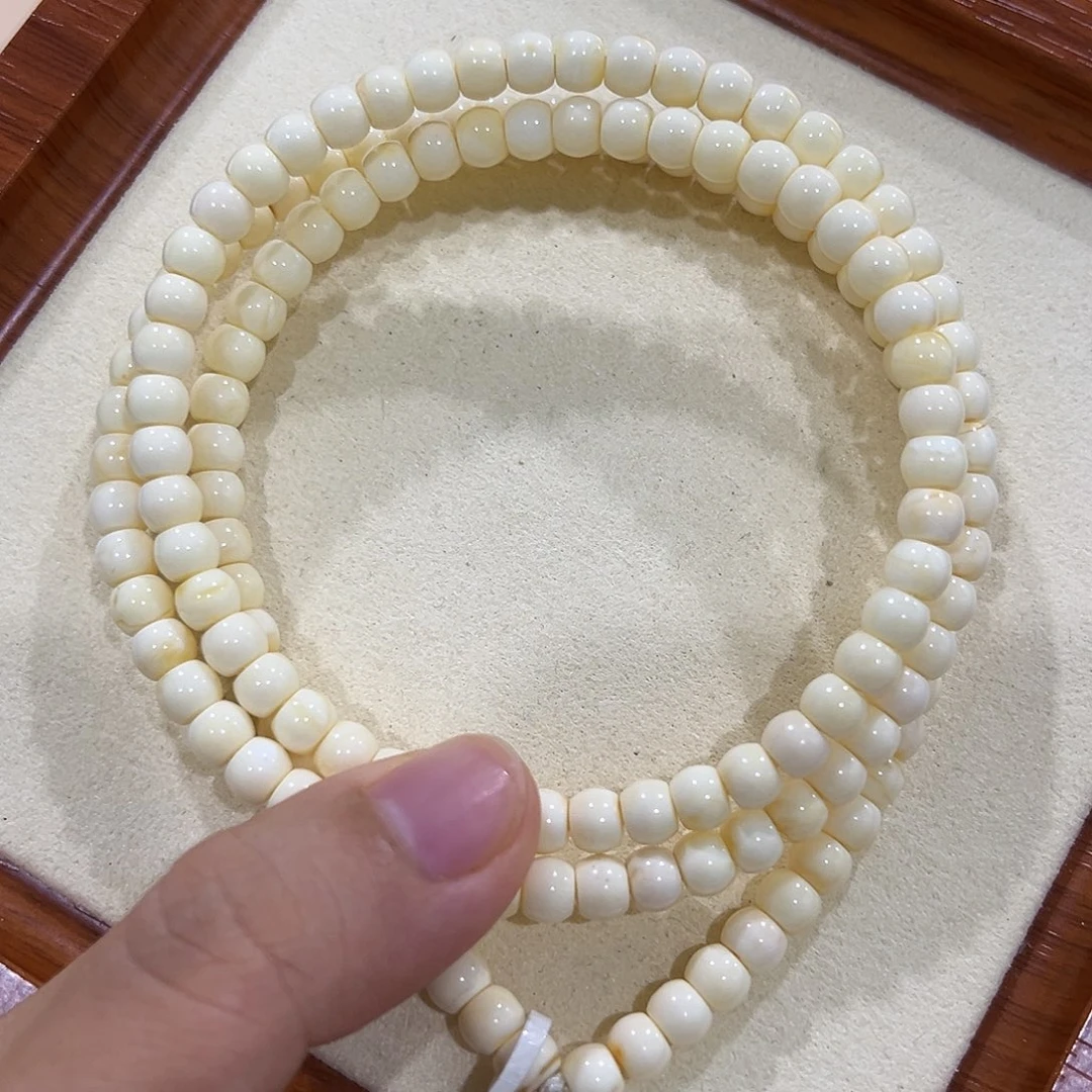 十****手链蜜蜡未镶嵌5.5m瓷白老型108