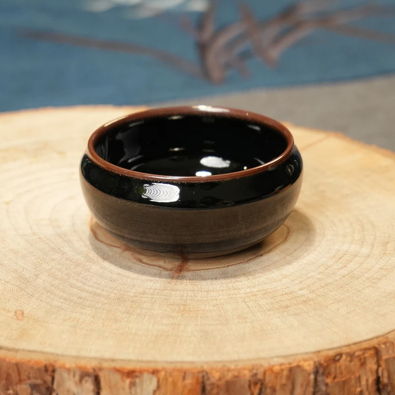 庄老师手作原矿铁胎炫黑乌金釉炉鼎杯