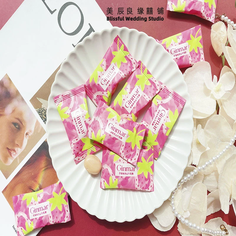 英国Ginmar金玛草莓味夹心牛乳糖结婚喜糖伴手礼网红休闲零食招待