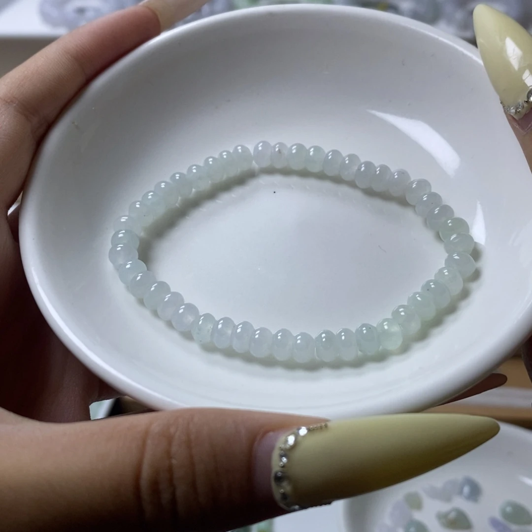 翡翠未镶嵌手链算盘卡5.7
